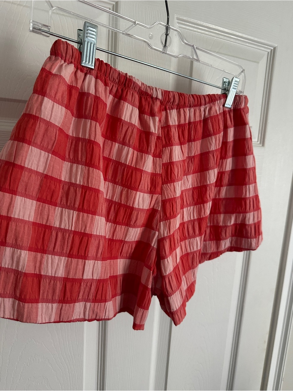 FARM Rio Red Pink Gingham Ruffle Shorts - Picture 7 of 8